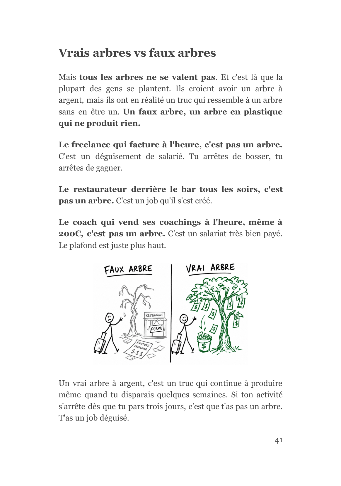 Vrais arbres contre faux arbres